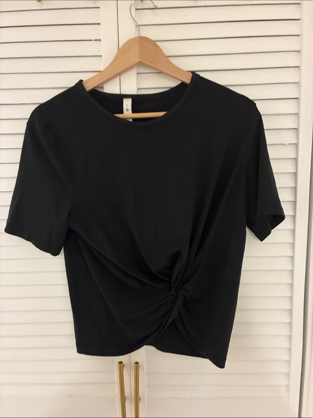 lululemon athletica Black Twist-Knot Cropped Tee